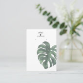 Visite Carte de Présentation Moderne Monstera pour Boucle (Debout devant)