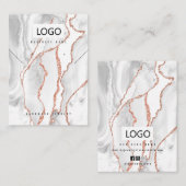 Visite Carte de présentation pour bijoux en agate blanche (Devant / Derrière)