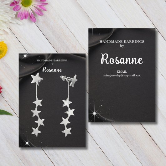 Visite Carte de présentation pour boucles d'oreilles noir