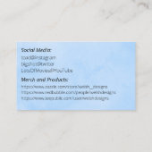 Visite Carte de présentation sociale bleue - biplan (Dos)
