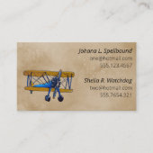 Visite Carte de présentation sociale marron-avion biplan (Devant)