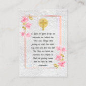 Visite Carte de prière blanche simple et élégante (Dos)