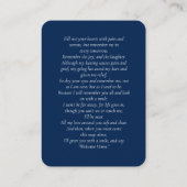 Visite Carte de prière bleue aux funérailles commémorativ (Dos)