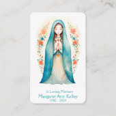 Visite Carte de prière catholique de l'aquarelle Sainte M (Devant)