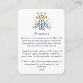 Visite Carte de prière catholique Memorare (Dos)