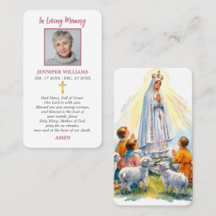 Visite Carte de prière catholique Notre-Dame de Fatima Sa
