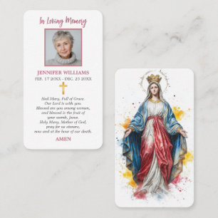 Visite Carte de prière catholique Notre Dame Sainte Mère