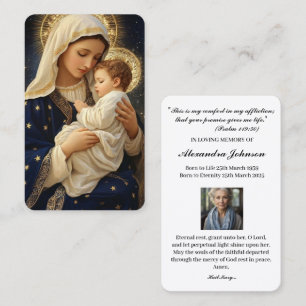 Visite Carte de prière catholique religieuse Vierge Marie