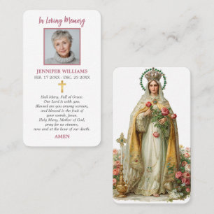 Visite Carte de prière chrétienne Vierge Marie Reine flor
