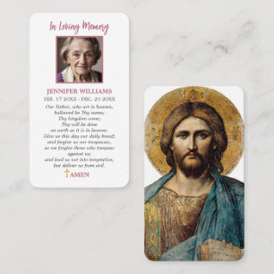 Visite Carte de prière Christ Pantocrator Jésus 