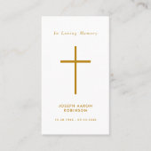 Visite Carte de prière commémorative Croix simple (Devant)