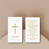 Visite Carte de prière commémorative Croix simple