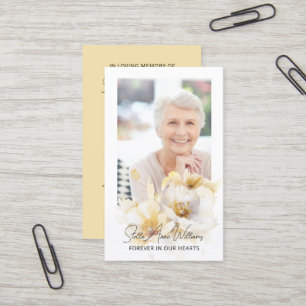 Visite Carte de prière commémorative de fleur blanche élé