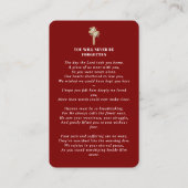 Visite Carte de prière commémorative de la fête de la vie (Dos)