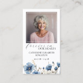 Visite Carte de prière commémorative de la photo bleu-ble (Devant)