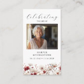 Visite Carte de prière commémorative de la photo du Popul (Devant)