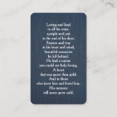 Visite Carte de prière commémorative de la photo funérair (Dos)