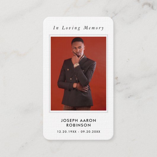 Visite Carte de prière commémorative de la photo funérair (Devant)