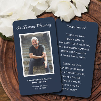 Visite Carte de prière commémorative de la photo funérair