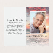 Visite Carte de prière commémorative du coucher de soleil (Extérieur déplié)