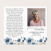 Visite Carte de prière commémorative Dusty Bleu Blanc Pli (Extérieur déplié)