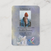 Visite Carte de prière commémorative Fleurs blanches coli (Devant)