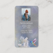 Visite Carte de prière commémorative Fleurs blanches coli (Devant)