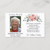 Visite Carte de prière commémorative florale rose élégant (Devant)