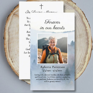 Visite Carte de prière commémorative funéraire de la forê
