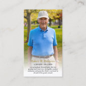 Visite Carte de prière commémorative Golfer Simple Photo  (Devant)