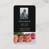 Visite Carte de prière commémorative Roses Jardin Fleurs (Devant)