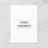 Visite Carte de prière commémorative simple blanche (Devant)