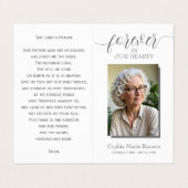 Visite Carte de prière commémorative simple Eucalyptus (Extérieur déplié)