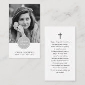 Visite Carte de prière commémorative simple photo (Devant / Derrière)