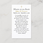 Visite Carte de prière commémorative simple photo (Dos)