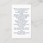 Visite Carte de prière commémorative simple photo (Dos)