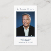 Visite Carte de prière commémorative simple photo (Devant)