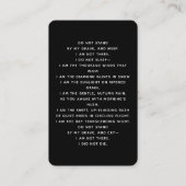 Visite Carte de prière croix funéraire en noir blanc (Dos)