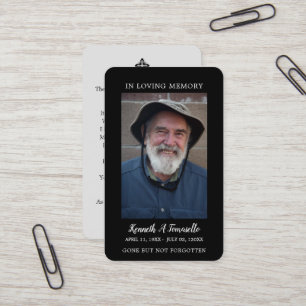 Visite Carte de prière de deuil simple avec photo