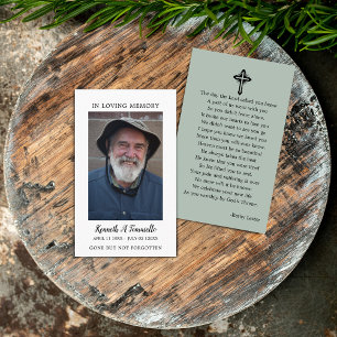 Visite Carte de prière de deuil simple avec photo