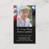 Visite Carte de prière de funérailles avec drapeau améric (Devant)