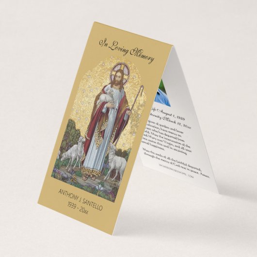 Visite Carte de prière de Jésus aux funérailles catholiqu (Devant)