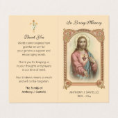 Visite Carte de prière de Jésus aux funérailles catholiqu (Extérieur déplié)