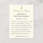 Visite Carte de prière de la bénédiction du mariage (Dos)