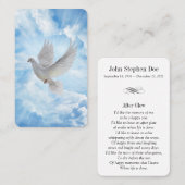 Visite Carte de prière de la colombe - après lueur (Devant / Derrière)