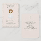 Visite Carte de prière de la fille communion (Devant / Derrière)