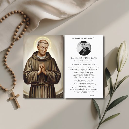 Visite Carte de prière de la Saint François d'Assise