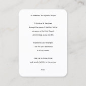 Visite Carte de prière de l'Apôtre Saint Matthieu (Dos)