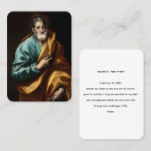 Visite Carte de prière de l'Apôtre Saint Pierre (Devant / Derrière)