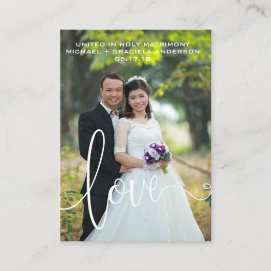 Visite Carte de prière de mariage à superposition de scri (Devant)